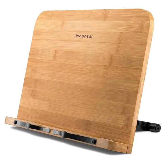 Large Size Bamboo Reading Book Holder Stand Bookrest Foldable - Picture 5 of 6